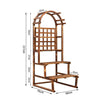 3 Tier Wooden Plant Stand with with Arch Display Lattice Trellis Climbing Shelf