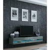 TV Cabinet with LED Lights High Gloss | Floating TV Wall Unit 140cm