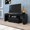 TV Unit Cabinet Stand Modern Storage LED Light Media Entertainment Holder Black