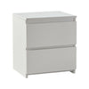 Small Bedside Table Nightstand White / Black Matte Storage Cabinet 2 Drawers