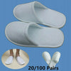 20-100 Pairs WHITE SPA HOTEL GUEST SLIPPERS CLOSE TOE TOWELLING DISPOSABLE TERRY