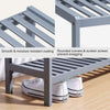 3 TIER NATURAL GREY BAMBOO SHOE RACK STAND HOLDER STORAGE SHELF UNIT ORGANISER