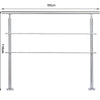 Stainless Steel Hand Rail Balustrade 0-3 Cross Bar Home Garden Safety Stair Rail