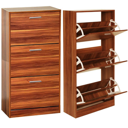 Shoe Cabinet Storage 3 Drawer Organiser Cupboard Footwear Stand Rack Wooden Unit