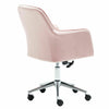 Pink Velvet Office Chair Swivel Padded Seat Adjustable Computer Desk Armchair UK