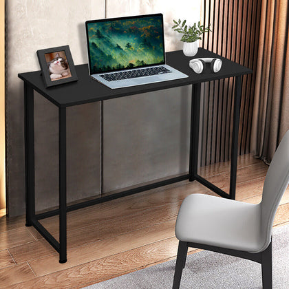 Black Computer Desk Study Table PC Laptop Workstation Home Office Furniture Wood