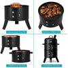 Smoker BBQ Charcoal Grill Portable Outdoor Barbecue Meat Food Cooking Drum Oven