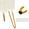Furry Faux Fur Footrest Round Vanity Stool Chair Padded Ottoman Seat Metal Leg