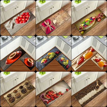 New 3D Non Slip Mat Machine Washable Kitchen Rug Entrance hall back Fruit mats