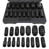 1/2" Drive Metric Deep Impact Socket 16 Piece 10-32mm in Case Garage Quality