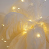 White Feather Desk Lampshade w/ Remote Control Table LED Lamp Shade Night Light