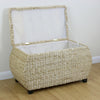 Natural Storage Trunk/Bench Woven Wicker Blanket Big Box/Stool Bedding Toy Chest