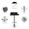 2x Breakfast Bar Stool PU Leather 360°Swivel Kitchen Metal Base Gas Lift Chair