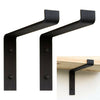 2PCS Black Shelf Brackets Industrial Shelves Bracket for Book Items Floating DIY