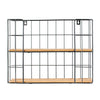 2 Tier Wall Mounted Metal Wire Wood Shelf Floating Shelves Kitchen Storage Rack