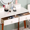 White Dressing Table with Stool Set, LED Makeup Desk Mirror Living Room Bedroom