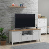 Astbury TV Unit Stand Media Cabinet 2 Doors + Drawer White & Oak