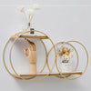 Round Cube Wall Shelf Gold Metal Frame Storage Shelving Display 2 Tier Unit NEW