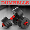 FITNESS 20KG DUMBELLS PAIR OF WEIGHTS BARBELL/DUMBBELL BODY BUILDING SET 🔥