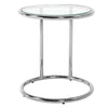 Round Coffee Table Tempered Glass Top Metal Legs Sofa Side End Table Lamp Stand