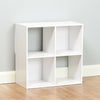 White 4 Cube Modular Square Storage/Shelving 2 Tier Shelf Display Unit