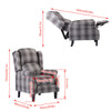 Wing Back Recliner Fireside Checked Fabric Reclining Armchair Sofa Living Room