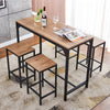 Bar Table and 4 Stools Set Breakfast Table 90cm Height Living Room Kitchen Bar