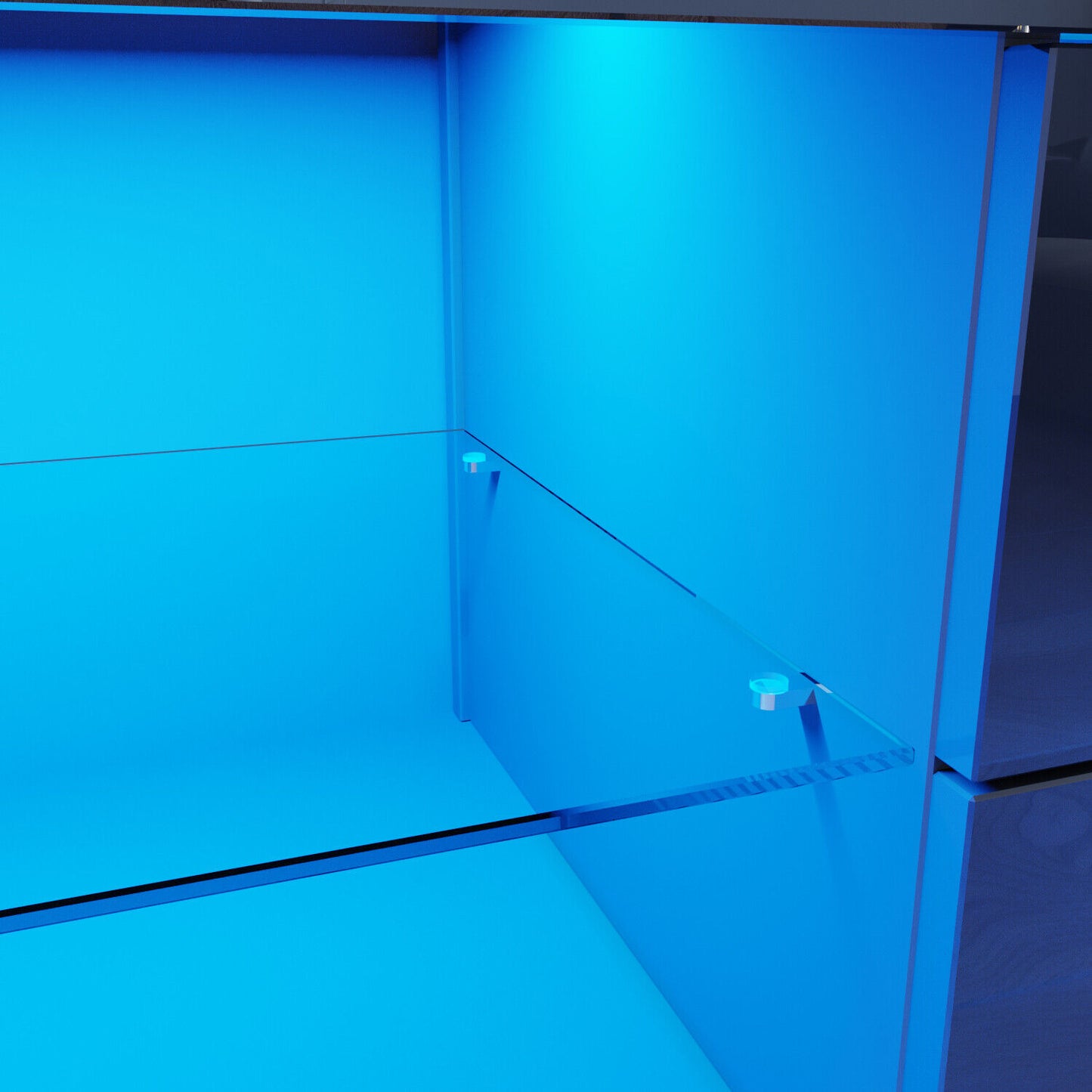 Black TV Stand Unit Cabinet Modern High Gloss Drawers 160cm with RGB LED Light