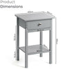 Bedside Table Bedroom Cabinet Nightstand With Drawer & Shelf Christow