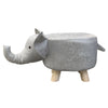 Animal Stool Footstool Footrest Elephant Ottoman Shoe Bench with Sponge Wood Leg