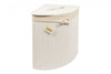 Woodluv Bamboo Corner Laundry Linen Storage Bin Folding Basket - Wht. or Natural