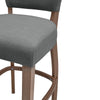 2pcs Pub Breakfast Bar Stool Linen Low Back Barstool High Chair Wooden Legs