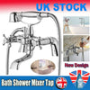 Victorian Bath Bathtub Mixer Tap with Shower Handset Dual Lever Bathtub Taps