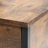 Industrial Wooden Side Table Narrow End Table Nightstand with Drawer Open Shelf