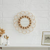 28cm Boho Flower Rose Rattan Frame Glass Wall Mirror Round Hanging Hallway Decor