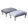 Silver/Grey Footstool Crushed Velvet Pouffe Foot Rest Stool Ottoman Bench Chair