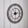 LARGE SKELETON HOME GARDEN WALL CLOCK ROMAN NUMERAL OPEN FACE MODERN ROUND METAL