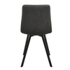 2x Deep Grey Dining Chairs Faux Leather/Suede Chairs Padded Seat Back Black Legs