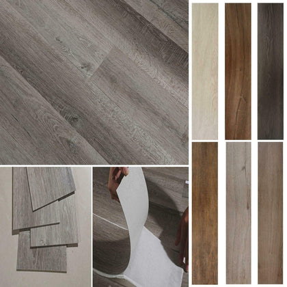 5m² Floor Planks Tiles Self Adhesive Wood Effect PVC Flooring Kitchen Bathroom