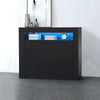 Sideboard Storage Matt Body&High Gloss Doors Buffet Cupboard Cabinet w/LED Black