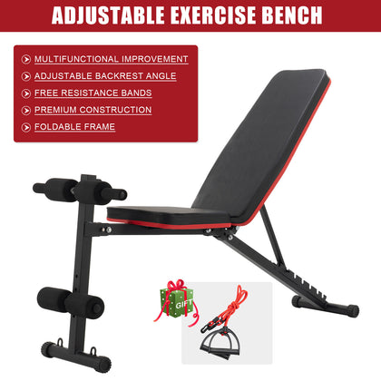 Adjustable Folding Incline Weight Bench Fitness Workout Bench Home Equipment