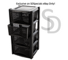 LARGE 3 & 4 PLASTIC DRAWERS -TOWER UNIT TROLLEY CHEST DRAWER SCHOOL OFFICE HOME