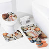 3Pcs Washable No-Slip Bathroom Pedestal Rug Carpet Toilet Lid Cover Bath Mat Set