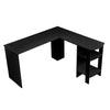 L-Shaped Corner Computer Desk Office Workstation Wooden Table Bookshlef