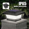 Solar Powered 6 LED Deck Post Light Garden Cap Square Fence Landscape White Lamp