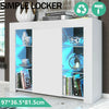 Cabinet Cupboard sideboard TV Unit Matt Body and High Gloss Doors + LED Light