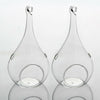 Set of 6 Glass Teardrop Baubles Tea light Candle Holders Wedding Tealight Holder