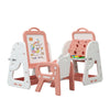 Kid Art Easel Play Table&Chair Set Toddler Drawing Board Bookshelf Storage Shelf