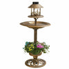 Garden Ornamental Solar Bird Feeder Bath Hotel Feeding Table Station Planter
