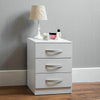 Drawer Chest 3 Drawers High Gloss Wood Storage Bedroom Furniture White